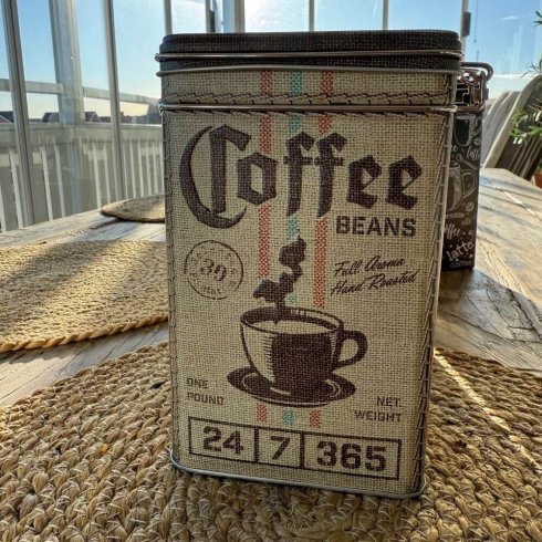 Kaffeboks «Coffee sack» med trykknapp