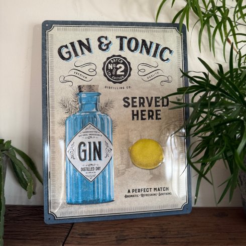 Plateskilt «Gin & Tonic», 30 x 40 cm