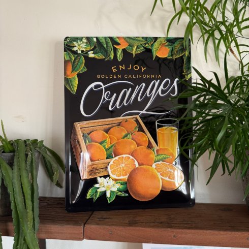 Oranges metallskilt 30 x 40 cm