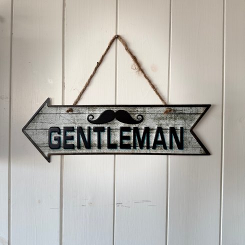 Plateskilt «Gentleman» med oppheng, 12,5 x 40 cm
