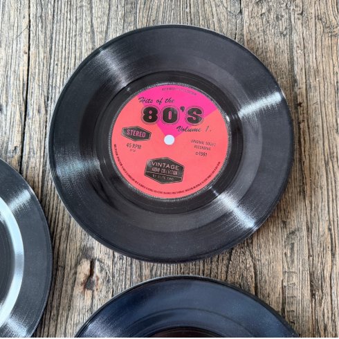 Platefat, rundt «80’s Record», 26 cm