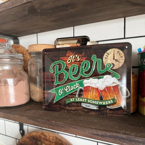 Plateskilt «Beer o'clock glasses» 15 x 20 cm