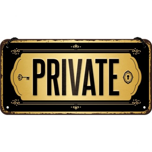 Plateskilt med «Private»-merke