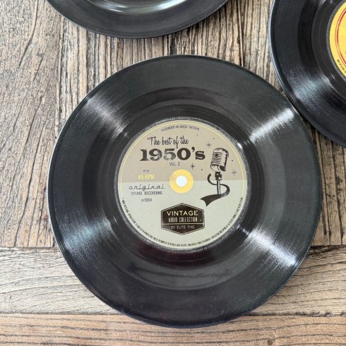 Platefat, rundt, 50’s Record, 26 cm