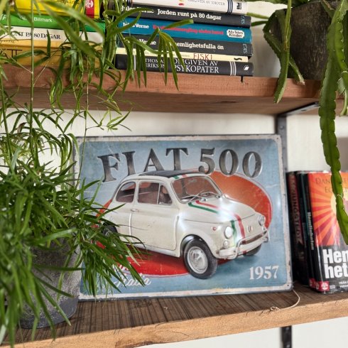 Fiat-skilt i metall, 30 x 40 cm