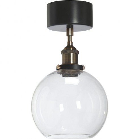 Omega taklampe svart/messing klar – Pr Home