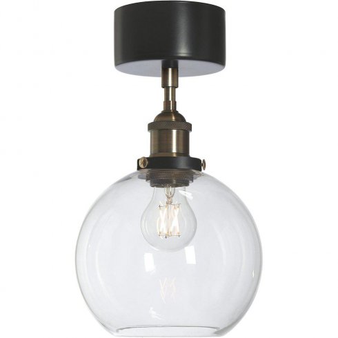 Omega taklampe svart/messing klar – Pr Home