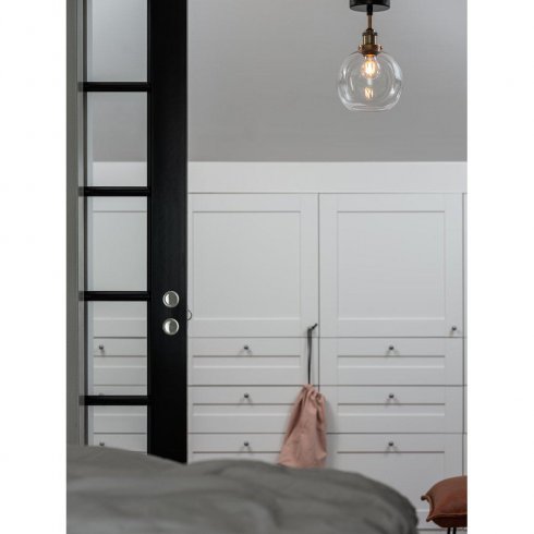 Omega taklampe svart/messing klar – Pr Home