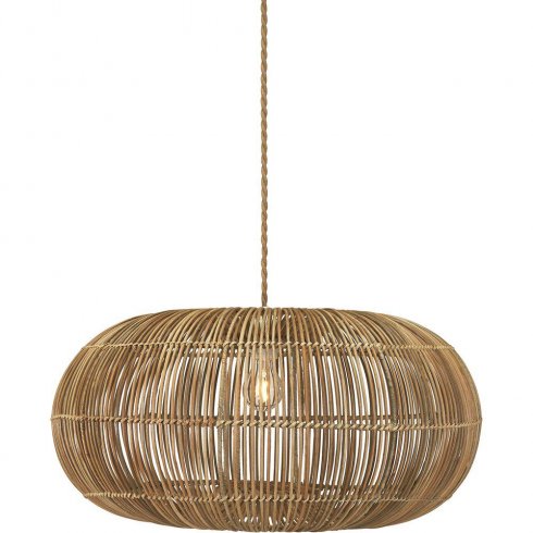 Zuri taklampe, håndflettet naturrotting, 61 cm – Pr Home