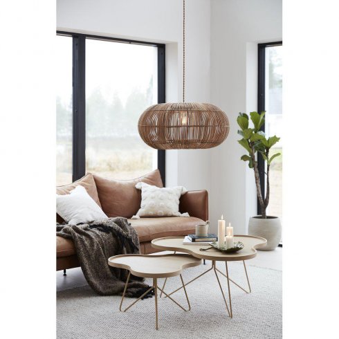 Zuri taklampe, håndflettet naturrotting, 61 cm – Pr Home