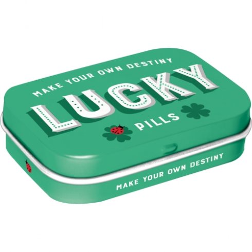 Pillerask «lucky pills» – med myntepastiller