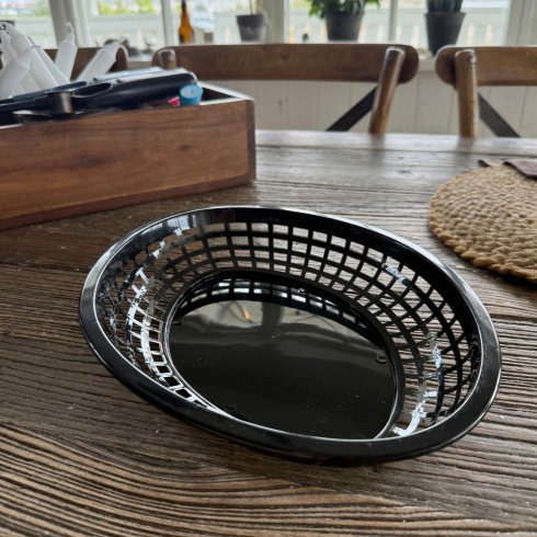 Serveringskurv, stor, svart (dinerbasket)
