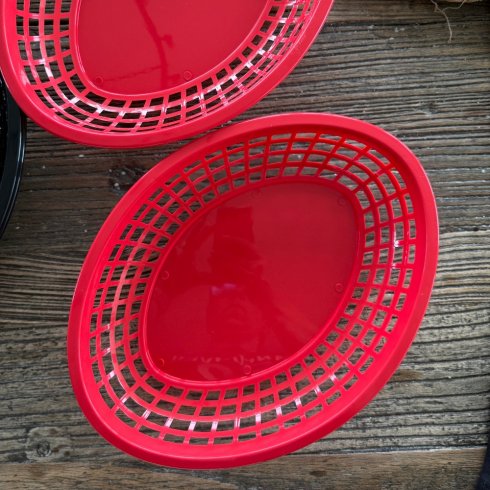 Serveringskurv, stor, rød (dinerbasket)