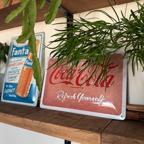 Coca-Cola-skilt av papp, 20 x 30 cm