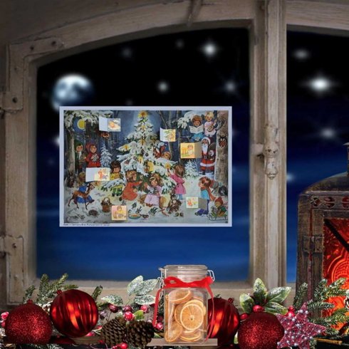 Gammeldags adventskalender i A4-format med juletre