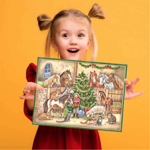 Gammeldags adventskalender A3 Stall