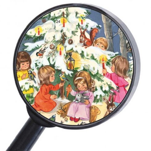 Gammeldags adventskalender i A4-format med juletre