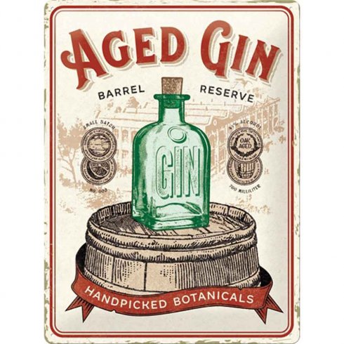 Plateskilt «Aged gin», 30 x 40 cm