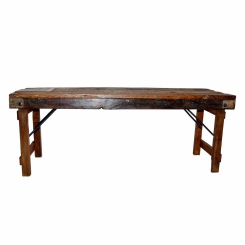 Trebenk i gjenvunnet materiale, sammenleggbar, 119 cm