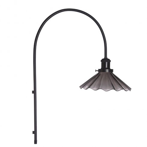 August vegglampe, svart, plissert, 25 cm – Pr Home