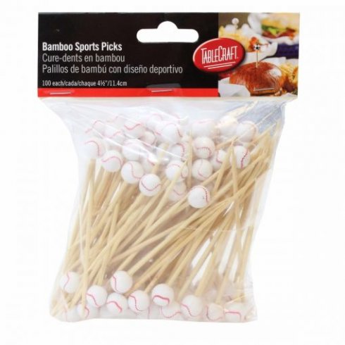 Spisepinner / Hamburgerpinner Baseball 100 stk