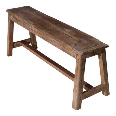 Klassisk trebenk i gjenvunnet tre, 120 cm