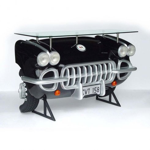Barbord, vegg, bilfront, Chevrolet, svart