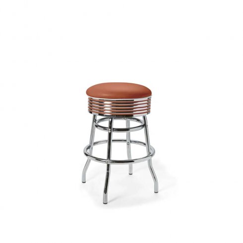 Diner barstol vintage 66 cm utan rygg terrakotta
