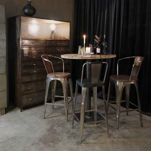 Barstol «Living» med skinnsete fra Trademark Living