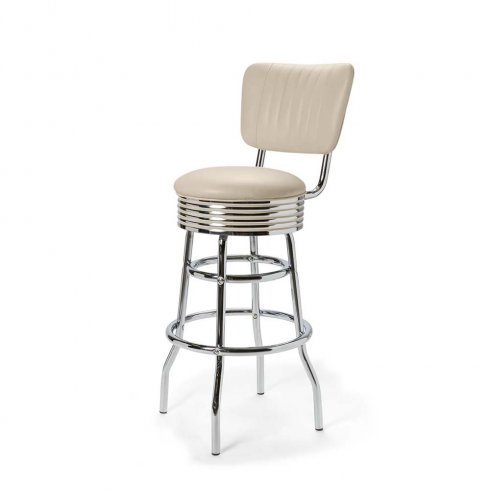 Diner barstol vintage med rygg off white