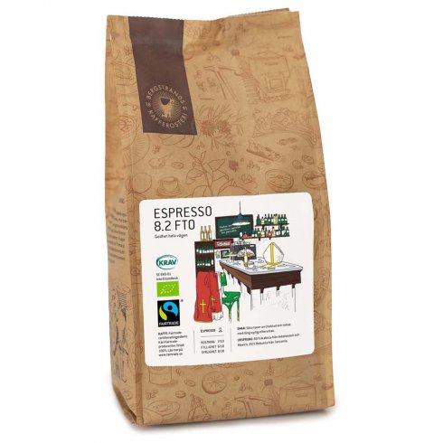 Bergstrands fair trade økologiske espressobønner, 1 kg