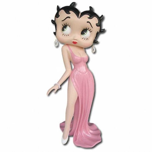Betty Boop-statue i full drakt, rosa, 98 cm