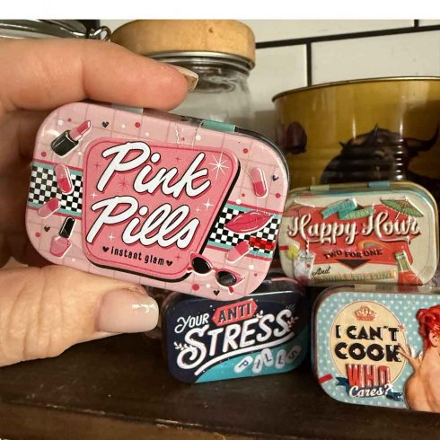 Pillerask Pink Pills – med myntepastiller