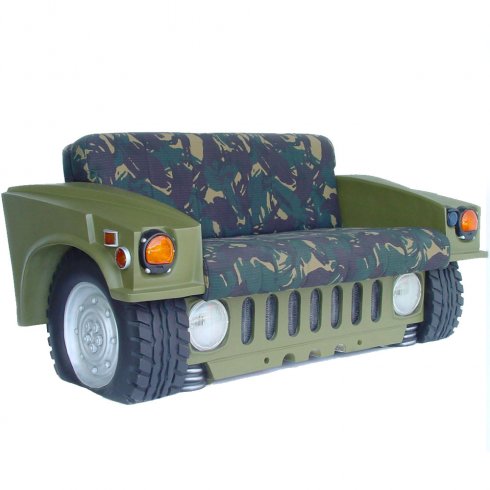 Bilsofa «Grön Army Hummer» med lys