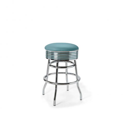 Diner barstol vintage 66 cm utan rygg blå