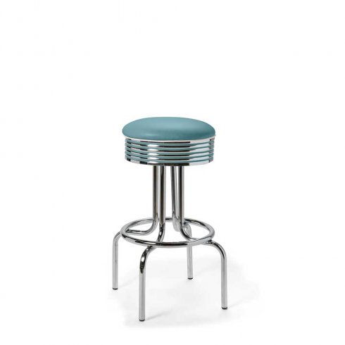 Diner barstol retro utan rygg blå