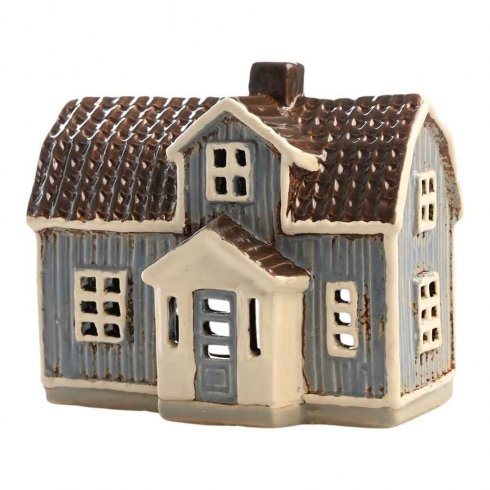 Keramikkbeholder «Svenskt Blått» til varmelys, 11 cm