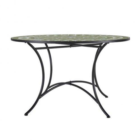 Utebord Venice med keramiske fliser, Ø 100 cm, grønt
