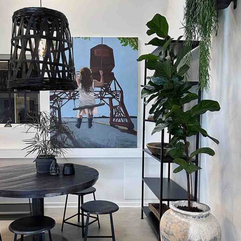 Svart, rundt spisebord «Jack», 120 cm, Trademark Living