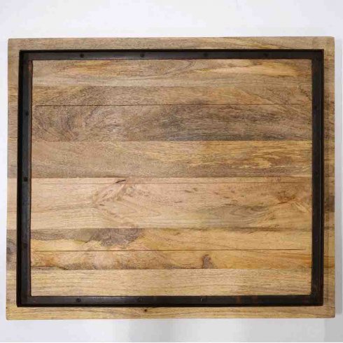 Bordplate i patinert mangotre, 70 x 60 cm