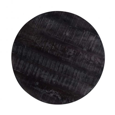 Rund bordplate i svart mangotre, Ø 70 cm