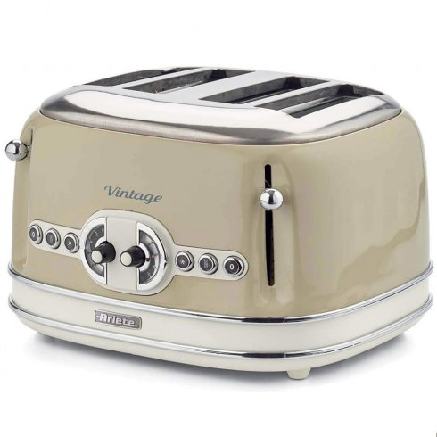 Ariete vintage brødrister for 4 skiver, beige