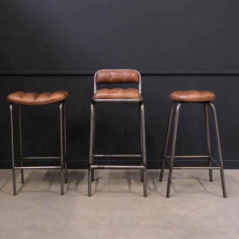 Barstol Brooklyn med skinnsete fra Trademark Living