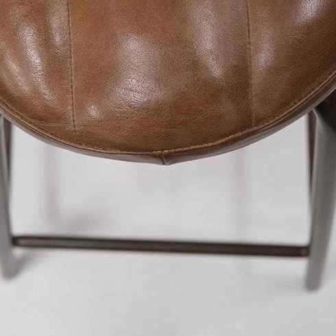 Barstol Brooklyn med rund sitteflate i skinn fra Trademark Living