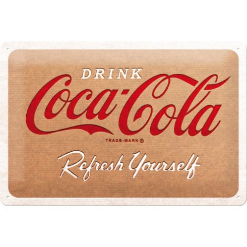 Coca-Cola-skilt av papp, 20 x 30 cm