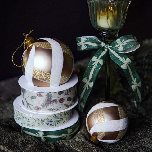 Julekuler, 4-pakning, Celyn, 10 cm