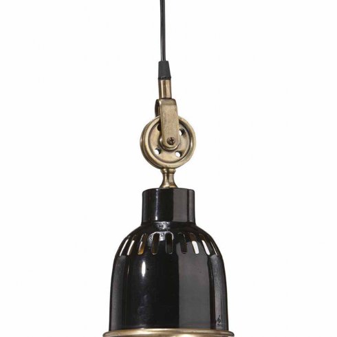 Cleveland taklampe, svart/antik messing, 14 cm – Pr Home