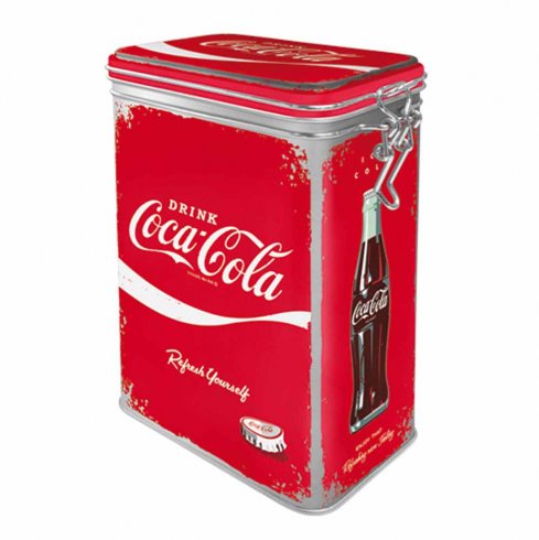 Coca-Cola-kaffeboks med klikklokk