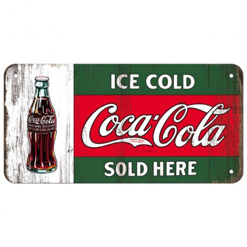 Plateskilt med henger «Coca-Cola Ice Cold»