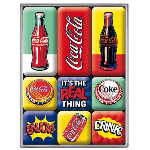 Magnetsett Coca Cola Enjoy, 9 magneter